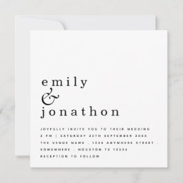 ミニマコンテンポラリーリスト白黒結婚ズ 招待状