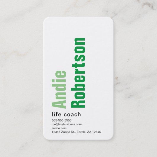 ミニマコンテンポラリーリスト緑 名刺 (正面)