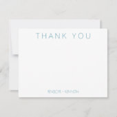 ミニマコンテンポラリーリパーソナライズされたティール（緑がかった色）結婚ズ サンキューカード (正面)