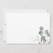 ミニマシンプルエレガントルな緑の写真結婚の セーブザデート (裏面)