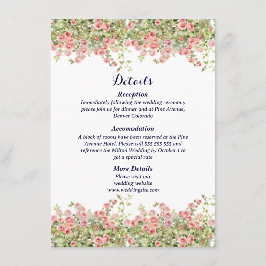 ミニマシンプルスかわいらし離れのブ結婚ランチ エンクロージャーカード (正面)