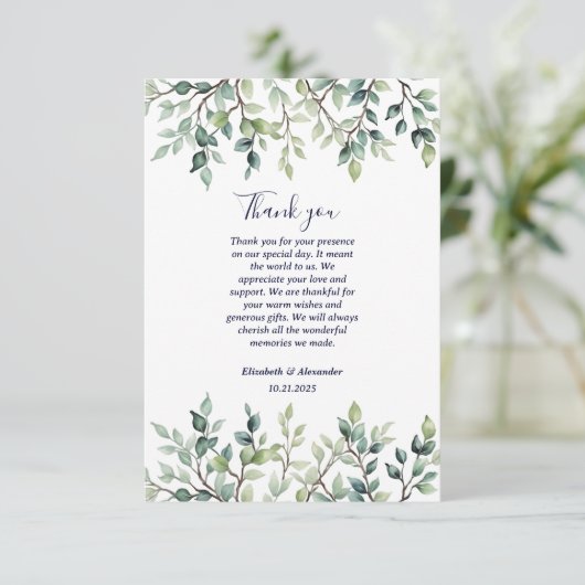 ミニマシンプルスかわいらし離れのブ結婚ランチ サンキューカード (スタンド正面)