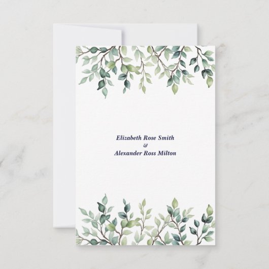 ミニマシンプルスかわいらし離れのブ結婚ランチ サンキューカード (裏面)