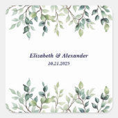 ミニマシンプルスかわいらし離れのブ結婚ランチ スクエアシール (正面)