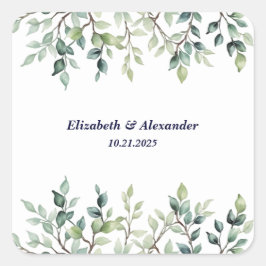 ミニマシンプルスかわいらし離れのブ結婚ランチ スクエアシール