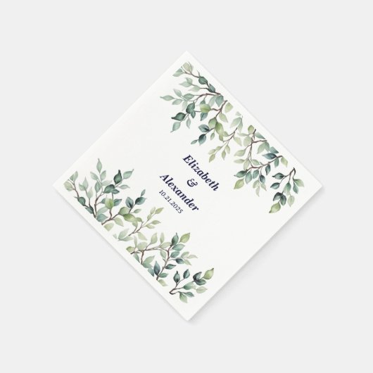 ミニマシンプルスかわいらし離れのブ結婚ランチ スタンダードカクテルナプキン (角)