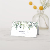 ミニマシンプルスかわいらし離れのブ結婚ランチ プレイスカード (裏面)