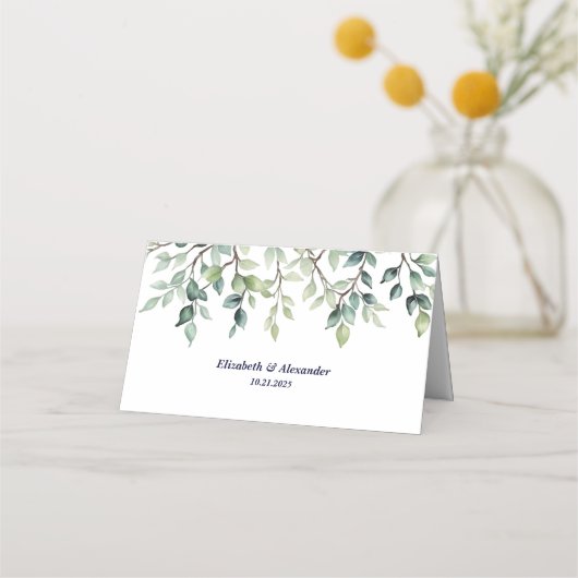 ミニマシンプルスかわいらし離れのブ結婚ランチ プレイスカード (裏面)