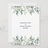 ミニマシンプルスかわいらし離れのブ結婚ランチ 招待状 (裏面)