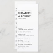 ミニマシンプルスモダン結婚の式ブラックPr プログラム (正面/裏面)