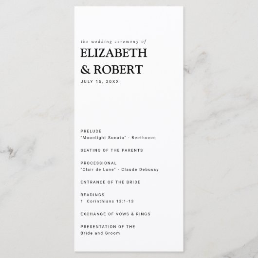 ミニマシンプルスモダン結婚の式ブラックPr プログラム (正面)