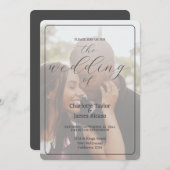 ミニマシンプルラエレガントム写真結婚の 招待状 (正面/裏面)