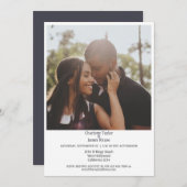 ミニマシンプルラエレガントム写真結婚の 招待状 (正面/裏面)