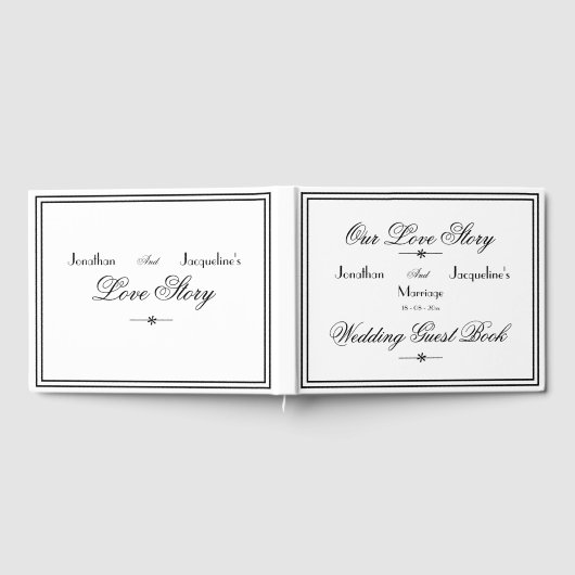 ミニマシンプルリエレガントクラシック結婚 ゲストブック (全面)