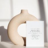 ミニマシンプルリエレガントズムの黒と白結婚の 招待状