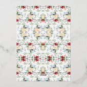 ミニマシンプルリカスタムの家族の写真モダン 箔シーズンカード (裏面)