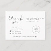 ミニマシンプルリストありがとうございましたパッケージ挿入カード 名刺 (裏面)