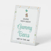 ミニマシンプルリストかわいいカッブグミベアーベビーベイビーシャワー 台座サイン (正面)