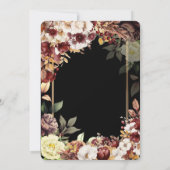 ミニマシンプルリストかわいいバラ金ゴールド結婚フレーム 招待状 (裏面)