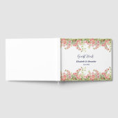 ミニマシンプルリストかわいらしバラつる植物フローラ結婚の ゲストブック (全面)