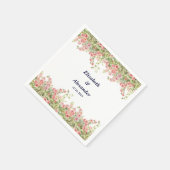 ミニマシンプルリストかわいらしバラつる植物フローラ結婚の スタンダードカクテルナプキン (角)