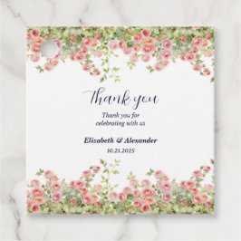 ミニマシンプルリストかわいらしバラつる植物フローラ結婚の フェイバータグ