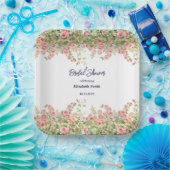 ミニマシンプルリストかわいらしバラつる植物ブライダルシャワー ペーパープレート (パーティー)