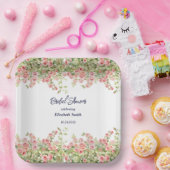 ミニマシンプルリストかわいらしバラつる植物ブライダルシャワー ペーパープレート (パーティー)