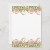 ミニマシンプルリストかわいらしバラつる植物ブライダルシャワー 招待状 (裏面)