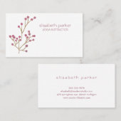 ミニマシンプルリストさくらんぼ花ヨガインストラクター 名刺 (正面/裏面)