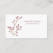 ミニマシンプルリストさくらんぼ花ヨガインストラクター 名刺 (正面)