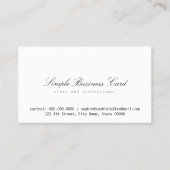 ミニマシンプルリストとクリーン・ホワイト 名刺 (正面)