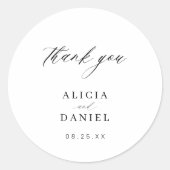 ミニマシンプルリストのエレガントな結婚式の好意 ラウンドシール (正面)