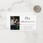 ミニマシンプルリストのカップル写真結婚式のrsvp ノートカード (正面/裏面インサイチュ)