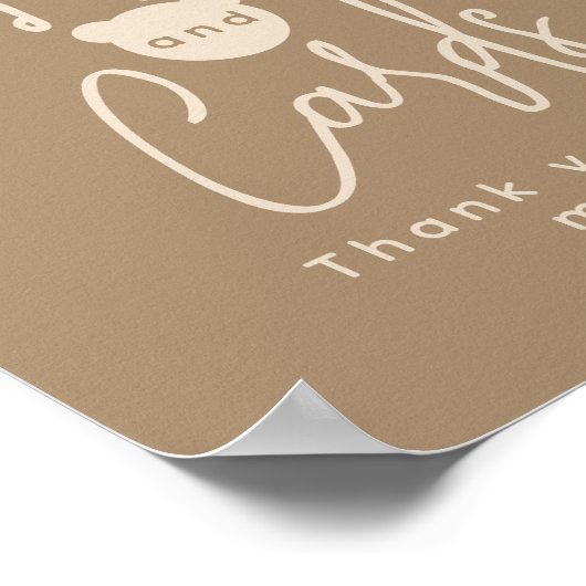 ミニマシンプルリストのクマ赤ちゃんシャワーのギフトとカード ポスター (角)