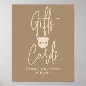 ミニマシンプルリストのクマ赤ちゃんシャワーのギフトとカード ポスター (正面)