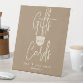 ミニマシンプルリストのクマ赤ちゃんシャワーのギフトとカード 台座サイン (インサイチュ)