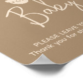 ミニマシンプルリストのクマ赤ちゃんシャワーベビー ポスター (角)