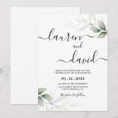 ミニマシンプルリストのグ結婚リーリー 招待状 (正面/裏面)