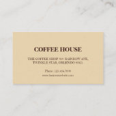 ミニマシンプルリストのコーヒーショップ名刺 名刺 (裏面)