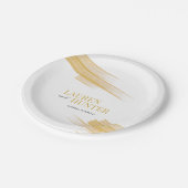ミニマシンプルリストのゴールデン結婚ブラウン ペーパープレート (アングル)