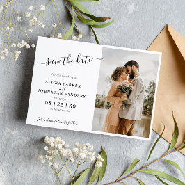 ミニマシンプルリストのシックなスクリプ結婚ト写真 セーブザデート