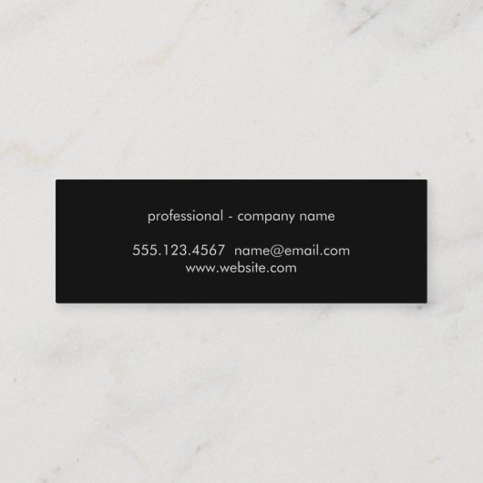 ミニマシンプルリストのシックな緑のテクスチャ スキニー名刺 (裏面)