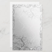 ミニマシンプルリストのシルバーグレーカスタマイズテンプレート-  便箋 (正面/裏面)