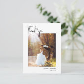 ミニマシンプルリストのスクリプトハート結婚の感謝 ポストカード (スタンド正面)