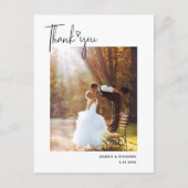 ミニマシンプルリストのスクリプトハート結婚の感謝 ポストカード (正面)