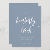 ミニマシンプルリストのスクリプ結婚トdusty blue 招待状 (正面/裏面)