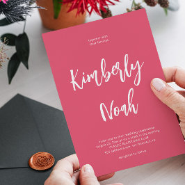 ミニマシンプルリストのスクリプ結婚トpink's 招待状