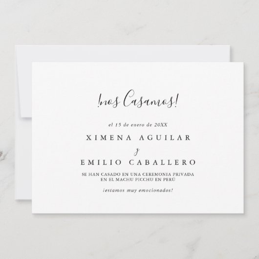 ミニマシンプルリストのスペインの駆け落ち 案内状 (正面)