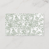 ミニマシンプルリストのセージ結婚グリーン詳細 名刺 (裏面)